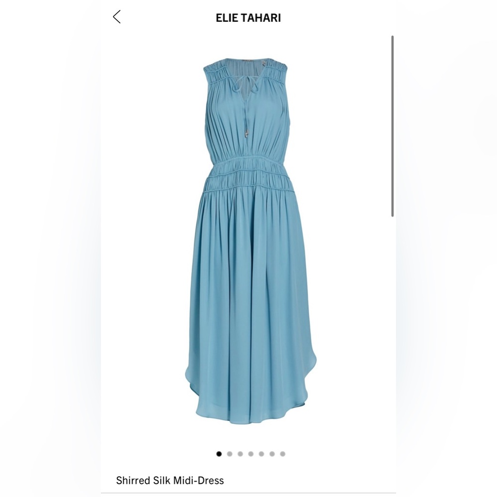 Finished with a curved hem, Elie Tahari's sleeveless silk midi-dress